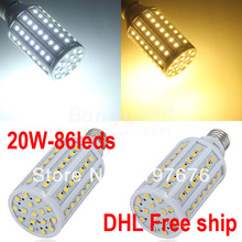Wholesale 50pcs 20W led corn light 85-265V E27 B22 E14 86leds 5050 SMD LED Light corn bulb DHL Free Shipping 2024 - buy cheap