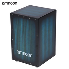 Ammoon-tambor de Cajon de caja de madera, instrumento de persusión de mano, madera de cebra con picaduras, pies de goma, 30x31x48cm 2024 - compra barato