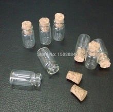 Lote de viales de vidrio pequeños con tapas de corcho, botellas pequeñas de 1 ml, frascos vacíos, 100 Uds. 2024 - compra barato