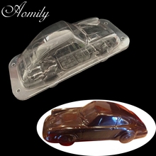 Aomily-Molde de plástico con forma de coche 3D para pastel de Chocolate, molde de policarbonato para pudín, gelatina, caramelo, postre casero, utensilio de cocina para hornear DIY 2024 - compra barato