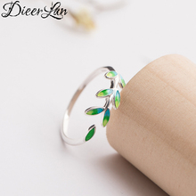 DIEERLAN Simple Leaves New Rings for Women Jewelry Beautiful Finger Open Rings For Party Birthday Gift 2024 - buy cheap