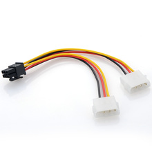 1 X Новый двойной большой 4pin к 6pin кабель адаптера питания PCI-E видеокарта внешний шнур питания P15 2024 - купить недорого