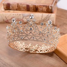 FORSEVEN Full Circle Rhinestones Bride Tiaras Queen Princess Pageant Diadem Crown de Noiva Wedding Hair Jewelry Accessories 2024 - buy cheap