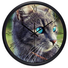 Cat Blue Eyes HD Picture Wall Clock The New Home Decoration Fashion Clock 2024 - buy cheap