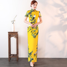 Sexy festa longa cheongsam tradicional china estilo qipao robe oriental womens elegante vestido de noite plus size S-5XL 2024 - compre barato