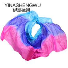 100% Silk Belly Dance Veils Shawl Scarf Belly Dance Practice Performance Silk Veils turquoise+purple+rose 2024 - buy cheap