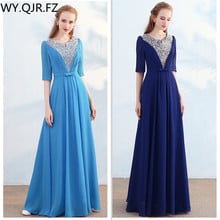 JYHS138#Chiffon Sequins Set drill Lake Blue Violet White Rose Evening Dresses Long Graduation Party Chorus Host  dress wholesale 2024 - buy cheap