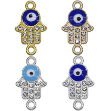 Pacote de acessórios da moda para mulheres, 6 peças, olhos azuis, colar de pingente da mão da sorte, acessórios de joias 2024 - compre barato