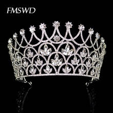 Corona grande nupcial de lujo, tiara grande para boda, accesorios para el cabello de novia con diamantes de imitación de cristal, tocado para la cabeza, JewelryHG-158 para el cabello 2024 - compra barato