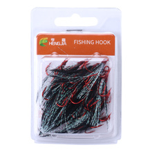 HENGJIA 20PCS High Carbon Steel Treble Hooks Fishing Lure black feather red Hooks Tackle fishing accessories 2024 - buy cheap
