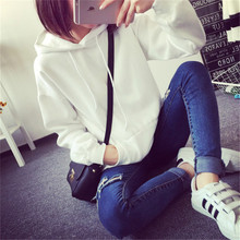 2019 New  Solid Color  Hoodies For Girls Hooded Tops Women's Sweatshirt Long-sleeved Winter Velvet Thickening Coat 2024 - buy cheap