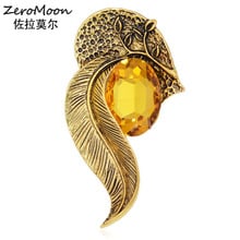 Vintage Crystal Rhinestone Brooch Pin Metal Leaves Garment Accessory Scarf Clip Fashion Jewelry 2024 - buy cheap