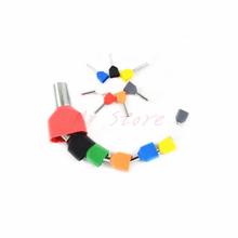 100PCS  type double pipe  insulated  cold-press terminal Needle end  Multicolor optional default red TE1008 2024 - buy cheap