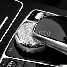 For Benz E Class W213 Rhinestone Style Console Multimedia Button Cover Sticker 2017-2021 1pcs Car Accessories Interior Car Decor 2024 - buy cheap