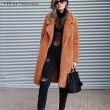 HITOM PRINCESS Streetwear Fur Coat Winter Faux Fur Long Coat Women Thick Warm Long Sleeve Teddy Jacket Autumn Outerwear Overcoat 2024 - buy cheap