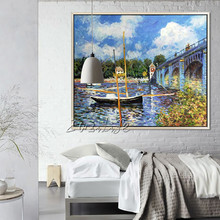 Claude Monet oil painting on canvas Landscape painting boat lake painting Wall Pictures for Living room home decor Hand painted 2024 - buy cheap