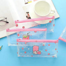 1 Piece Pink Peach Girls Pencil Bag Student Pen Case School Office Stationery Children's Birthday Gift 2024 - buy cheap