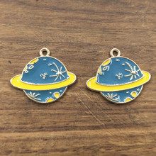 10 pcs Saturn Enamel Charms Planet Pendants Enamel Planet Charms Gold Enamel Charms Planet Charms Saturn Pendants 2024 - buy cheap