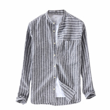Camisas masculinas de algodão listrado, camisa da moda para homem 2024 - compre barato