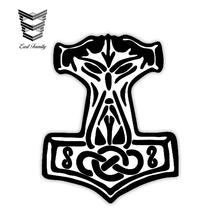 EARLFAMILY 13cm x 10.5cm Mjolnir Norse Donar Thor Hammer Sticker Decal Vinyl Bumper Wall Vinyl Decal Waterproof Accessories 2024 - buy cheap