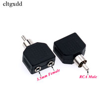 Cltgxdd rca conector macho para duplo 3.5mm 1/8 ", estéreo, fêmea, adaptador de áudio 2024 - compre barato