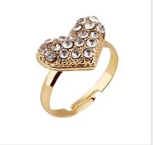 Модные кольца из сплава в форме сердца с изменяемым размером женские кольца на палец с кристаллами из горного хрусталя xyr231 2024 - купить недорого