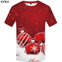 KYKU-Camiseta de Navidad para hombre, camisa con estampado 3d de Rock, Hip-Hop, ropa de Anime de copo de nieve, ropa de fiesta roja para hombre 2024 - compra barato