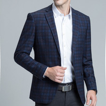 2019 New Elegant Blazer Print Stripe Jacket Business Smart Casual Blazer Coat Slim Fit Wedding Suit Dress Men Graduate Blazer 2024 - buy cheap