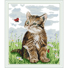 NKF Cat and Ladybird Cross Stitch Kits 11CT 14CT Chinese Embroidery Needlework Set Cross Stitch Pattern for Home Decor 2024 - buy cheap