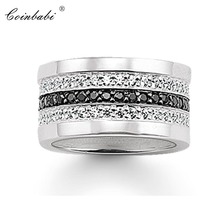 Anéis de prata esterlina 925, presente clássico para mulheres, estilo europeu, joias da moda 2024 - compre barato