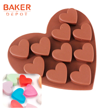 Silicone chocolate mold small heart shape silicone cake bakeware baking tools Soap candy gummy mould jello ice molds 10 holes 2024 - buy cheap