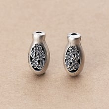 925 Sterling Silver Matte Color Vase Cameo Flower Spacer Beads 16x8mm Decoration Handmade Silver Charm Beads DIY Women Jewelry 2024 - buy cheap