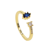 Top Quality Princess Kate Blue Gem Created Blue Crystal gold Color adjustable size Crystal Ring Brand Jewelry for Women 2024 - buy cheap