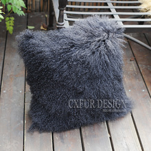 CX-D-04S Super Soft Plush Mongolian Lamb Fur Pillow Cover Real Fur Cushion Cover 2024 - buy cheap