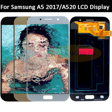 Tela digitalizadora de substituição oled, display lcd para samsung galaxy a5 2017 a520 a520f com sensor de toque para samsung a520 2024 - compre barato