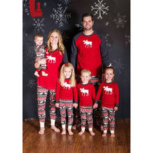 Семейный Рождественский пижамный комплект; теплая одежда для сна для взрослых, детей, девочек и мальчиков; одежда для сна для мамы и дочки; одинаковые комплекты для семьи 2024 - купить недорого