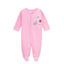 Monos para recién nacidos, pijama de algodón rosa de manga larga para niñas de 0 a 12 meses, ropa de dormir para recién nacidos 2024 - compra barato