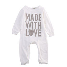 Одежда для новорожденных мальчиков и девочек с надписью «love» и длинными рукавами, одежда для малышей от 0 до 24 месяцев 2024 - купить недорого