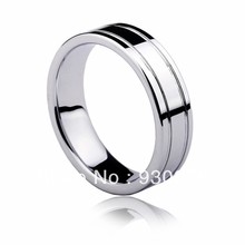 Bandas de boda de tungsteno para hombre, joyería de anillo blanca personalizada, envío gratis y Grabado libre 2024 - compra barato