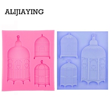M0584 1Pcs Birdcage Silicone Fondant Mold Cake Decorating Tools DIY Sugarcraft Gumpaste Chocolate Candy Clay Moulds 2024 - buy cheap