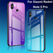 Gradient Tempered Glass phone case For Xiaomi Redmi Note 5 Pro cases Back Cover shell For Redmi Note 5 Pro 5Pro coque capa 2024 - buy cheap