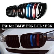 Rejilla de riñón doble para BMW, accesorio de color negro con acabado brillante, de reemplazo negro, para carreras, modelos X3, F25, F26, 2014, 2015, 2016 y 2017, en 3 colores 2024 - compra barato