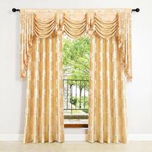 European Luxury Blackout floral Gold windows treatment curtains for living room bedroom with tulle valance 2024 - buy cheap