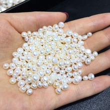 10PCS Button Shape Natural Freshwater Pearl Beads High Quality No Hole Made for DIY Women's Necklace Earring Jewelry 5MM 6MM 2024 - buy cheap