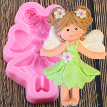 Molde de silicona 3D Angel Girl para cupcakes Topper Fondant, herramientas de decoración de pasteles DIY, arcilla polimérica, moldes de Chocolate y caramelo 2024 - compra barato