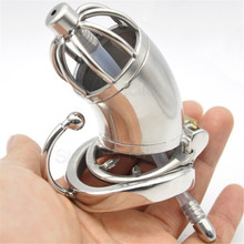 Stainless Steel Cock Cage Penis Ring with Urethral Sound Catheter Anti-off Spike Ring Male Chastity Devices Penis Lock Sex Toys 2024 - buy cheap