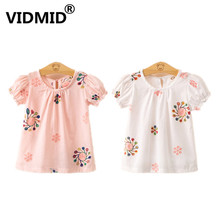 VIDMID girls Summer T-Shirt Girls Tops Embroidery flower Print Casual T-shirts clothing Kids cotton short sleeve Tops 7071 03 2024 - buy cheap