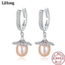 S925 Sterling Silver Earrings Micro Inlaid AAA Zircon Crystal Natural 8-9mm Pearl Earrings Ms. Engagement Wedding Gift 2024 - buy cheap