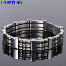 TrustyLan Fashion New Charm Bracelet Men Male Solid Stainless Steel Mens Friendship Bracelets Bangles 2018 Jewelry Gifts For Him 2024 - buy cheap
