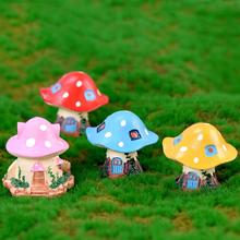 Hot Cartoon Mushroom House Resin DIY Miniature Micro Landscape Bonsai Garden Decor 2024 - buy cheap